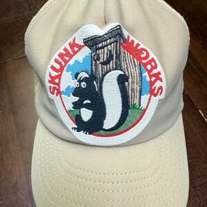 Skunk Works Trucker Hat Mens Tan Vintage Style Mesh Snapback Cap USA Lockheed
